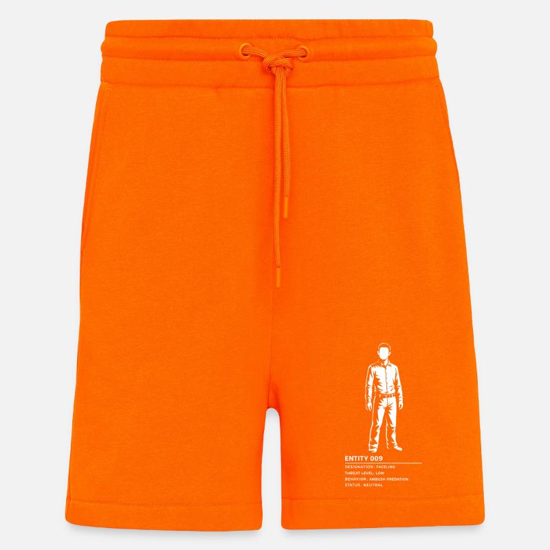 Backrooms Entité 9 blanche - Short bio décontracté fabriqué en UE - SUNSET ORANGE