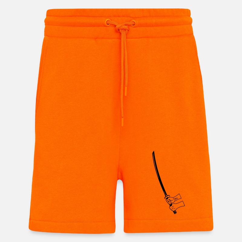 Samurai Busihdo katana with two hands - Shorts - made by SPREAD - SUNSET ORANGE