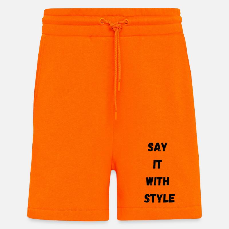 Abstract Geometric Wave Pattern - Shorts - made by SPREAD - SUNSET ORANGE