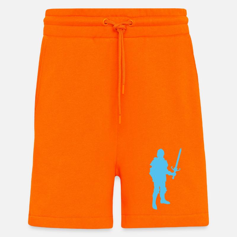 Silhouette de chevalier bleu - Short bio décontracté fabriqué en UE - SUNSET ORANGE