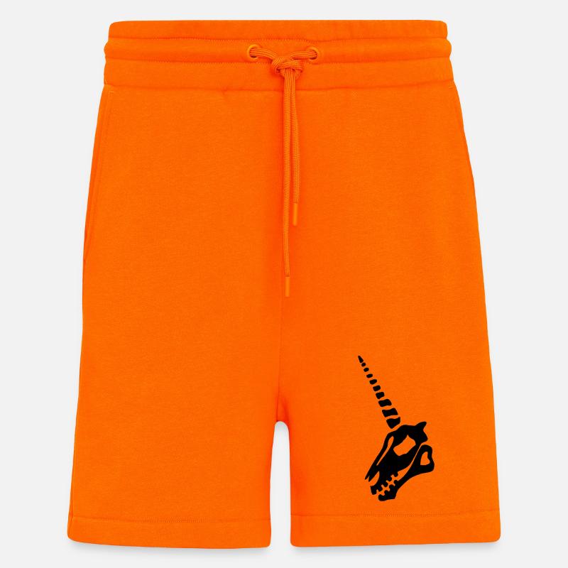 Schwarzes Einhorn Schädel - Shorts - made by SPREAD - SUNSET ORANGE
