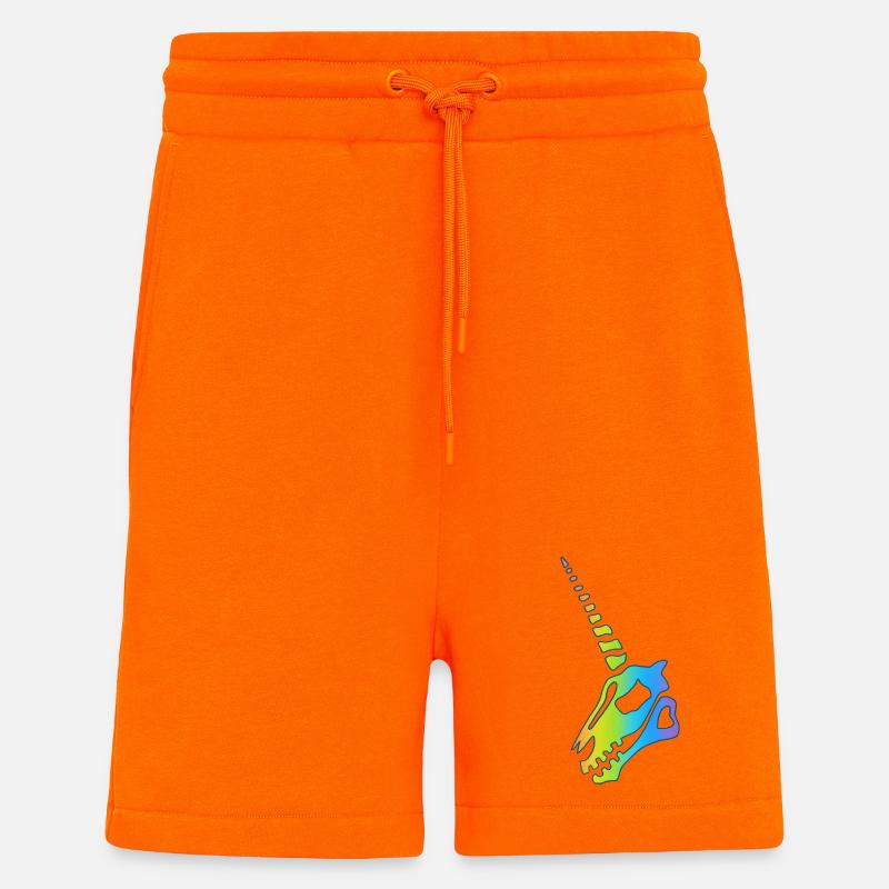 Regenbogen Einhorn Schädel - Shorts - made by SPREAD - SUNSET ORANGE