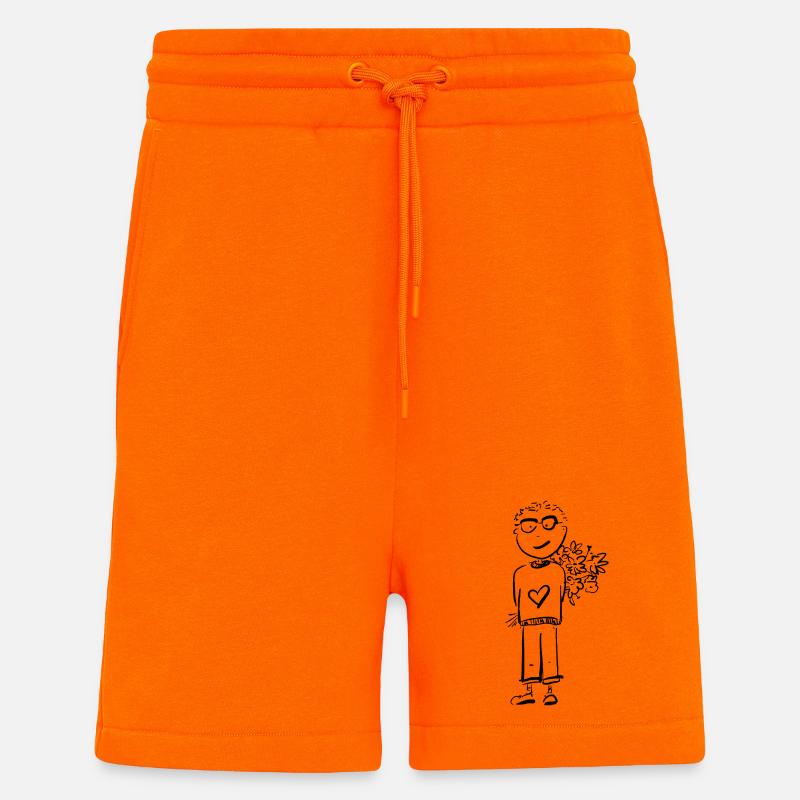 Junge mit Blumen / Comic - Shorts - made by SPREAD - SUNSET ORANGE