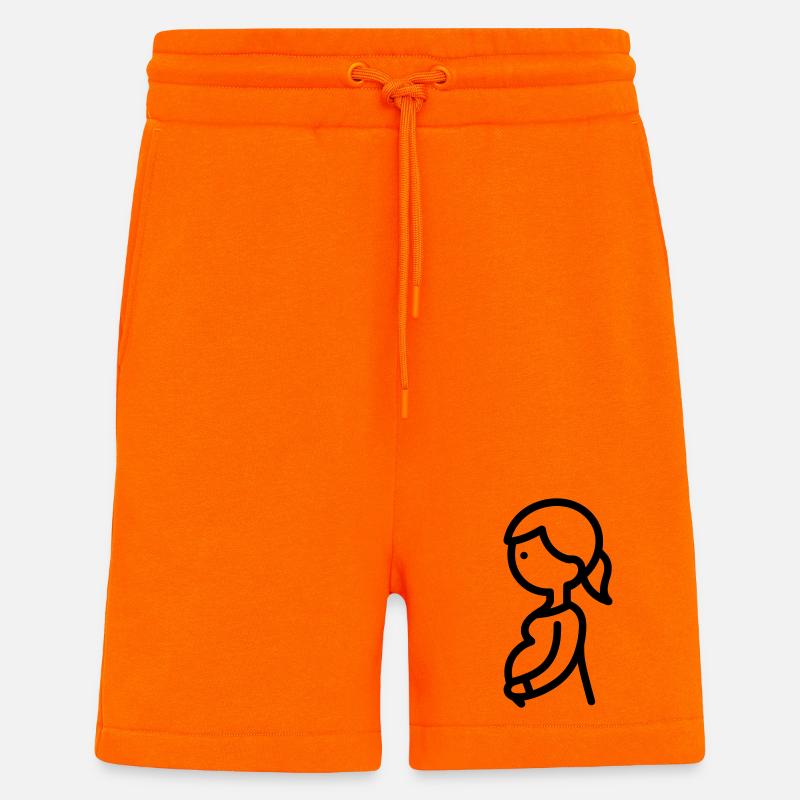 femme enceinte - Short bio décontracté fabriqué en UE - SUNSET ORANGE