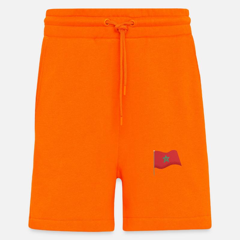 Drapeau du Maroc - Short bio décontracté fabriqué en UE - SUNSET ORANGE