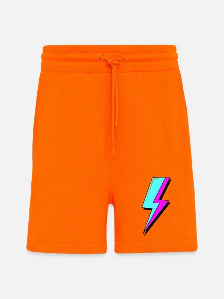 Psychedelic Neon Lightning - Shorts - made by SPREAD - SUNSET ORANGE