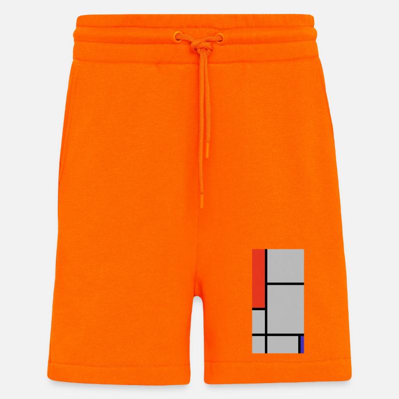 Abstract Geometric Blocks - Shorts - made by SPREAD - SUNSET ORANGE