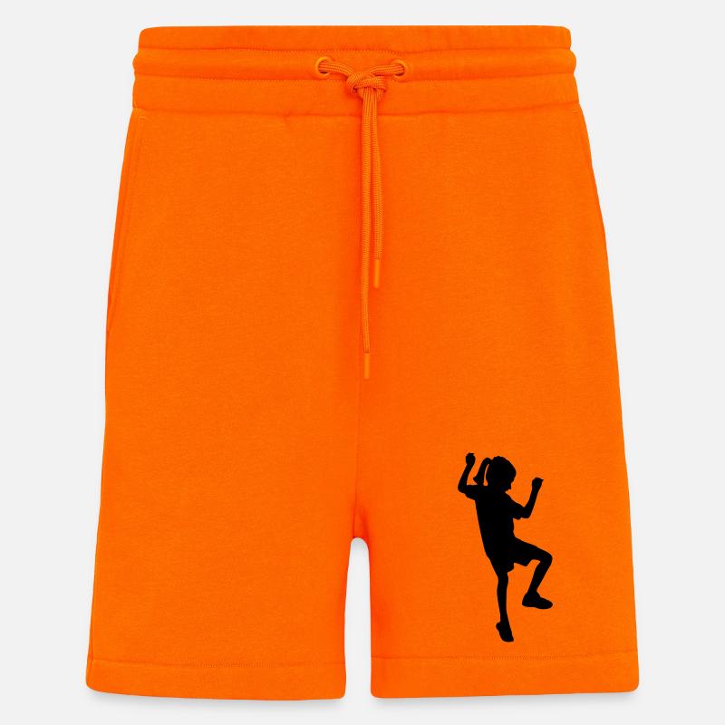Grimpeuse – Bloc amusant - Short bio décontracté fabriqué en UE - SUNSET ORANGE