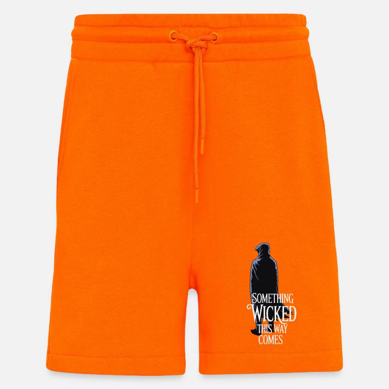 Dunkle Kapuzenfigur mit Zitat - Shorts - made by SPREAD - SUNSET ORANGE