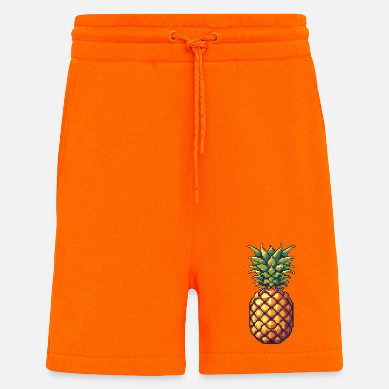 Pixel Pineapple Retro Pixel Art - Shorts - made by SPREAD - SUNSET ORANGE