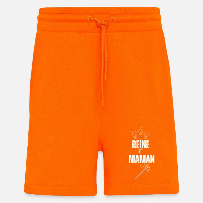Reine et Maman - Short bio décontracté fabriqué en UE - SUNSET ORANGE