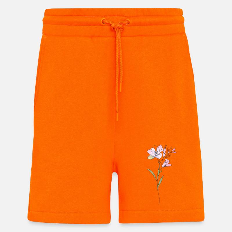 Freesien Blumen Illustration - Shorts - made by SPREAD - SUNSET ORANGE