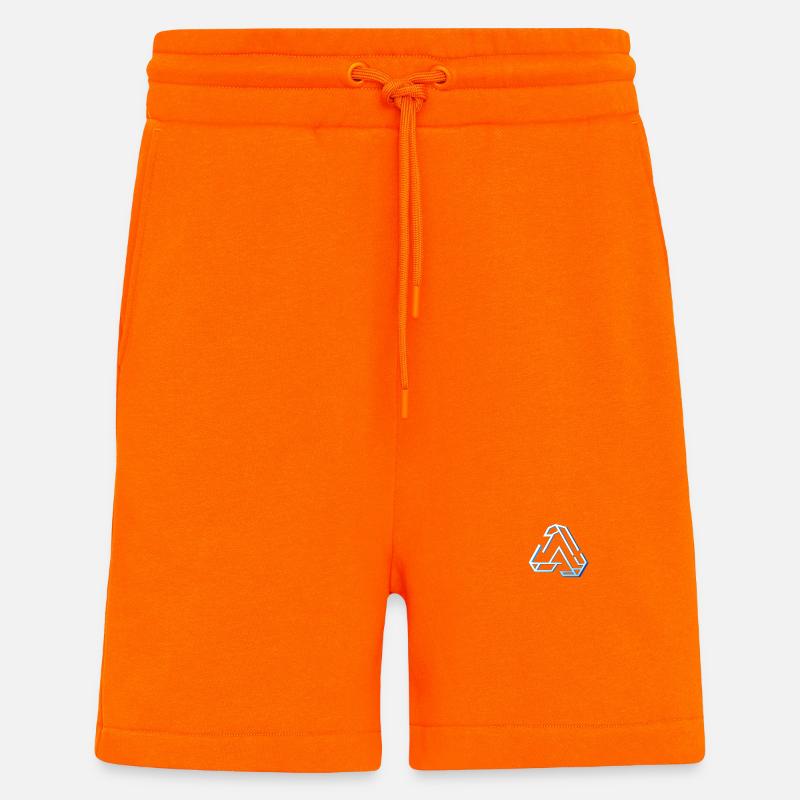 Neon Triangle Geometry Lines - Shorts - made by SPREAD - SUNSET ORANGE