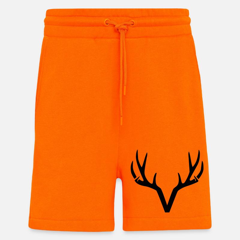Geweih Hirsch Jäger Natur minimalistisch - Shorts - made by SPREAD - SUNSET ORANGE