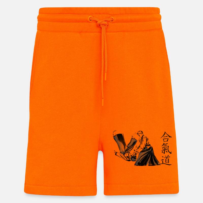 aikido - Organic relaxed shorts made in EU - SUNSET ORANGE