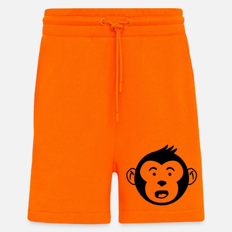 Cute Monkey Head – Funny Monkey Design - Shorts - made by SPREAD - SUNSET ORANGE