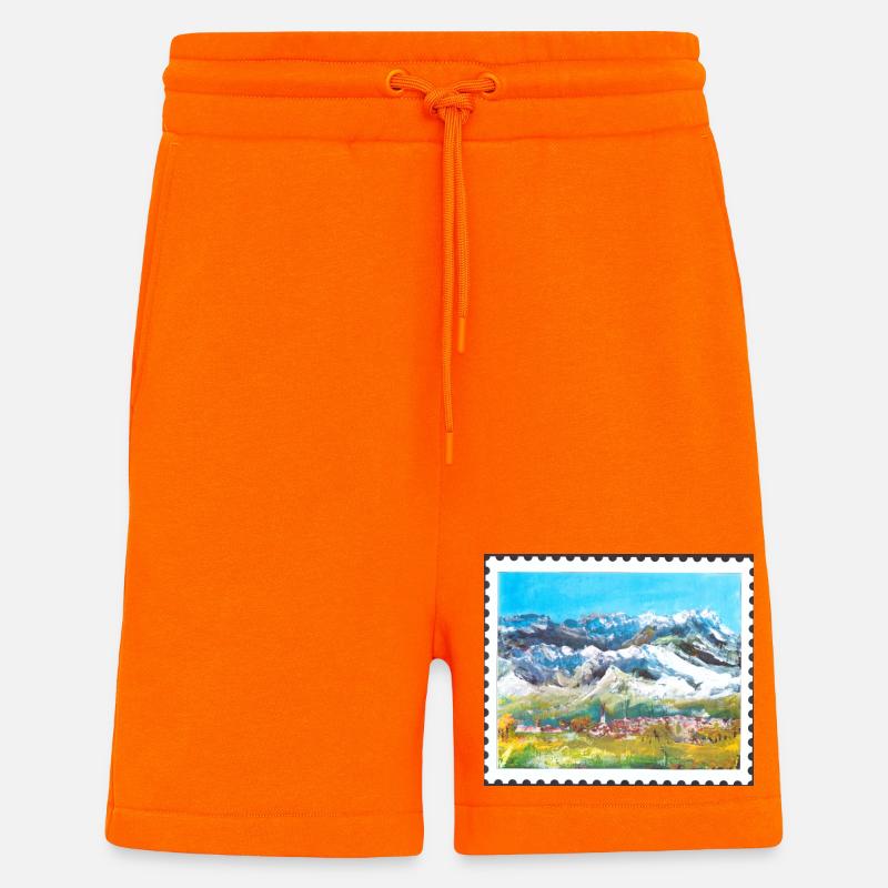 Berglandschaft mit Dorf - Shorts - made by SPREAD - SUNSET ORANGE