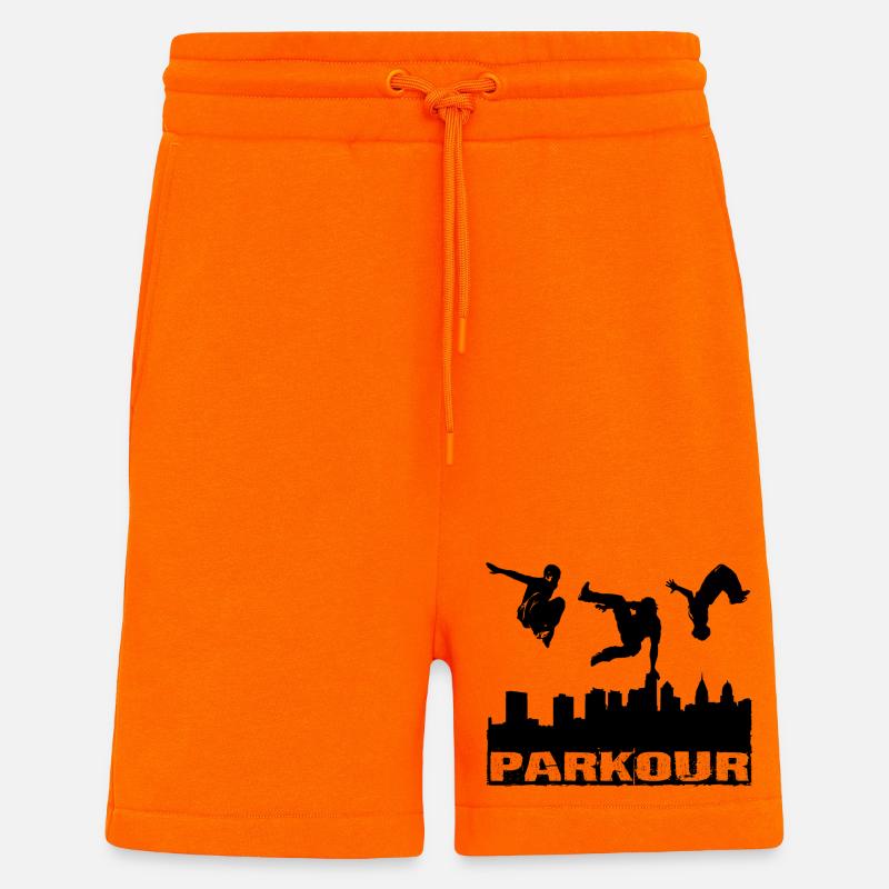 Parkour - Short bio décontracté fabriqué en UE - SUNSET ORANGE