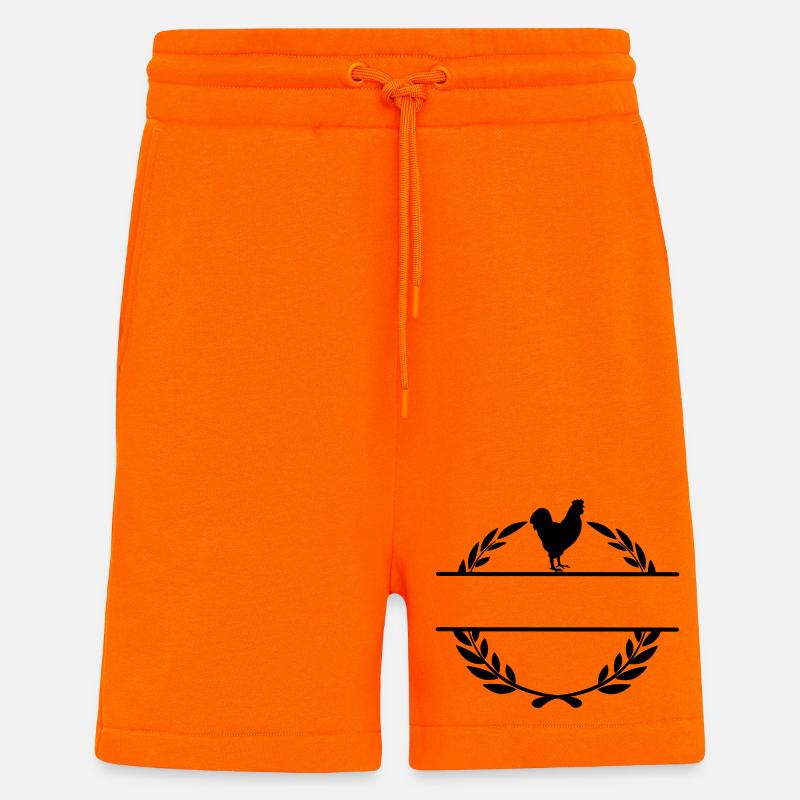 Fier du poulet fermier - Short bio décontracté fabriqué en UE - SUNSET ORANGE