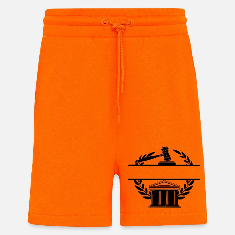 Palais de justice monogramme d’avocat - Short bio décontracté fabriqué en UE - SUNSET ORANGE