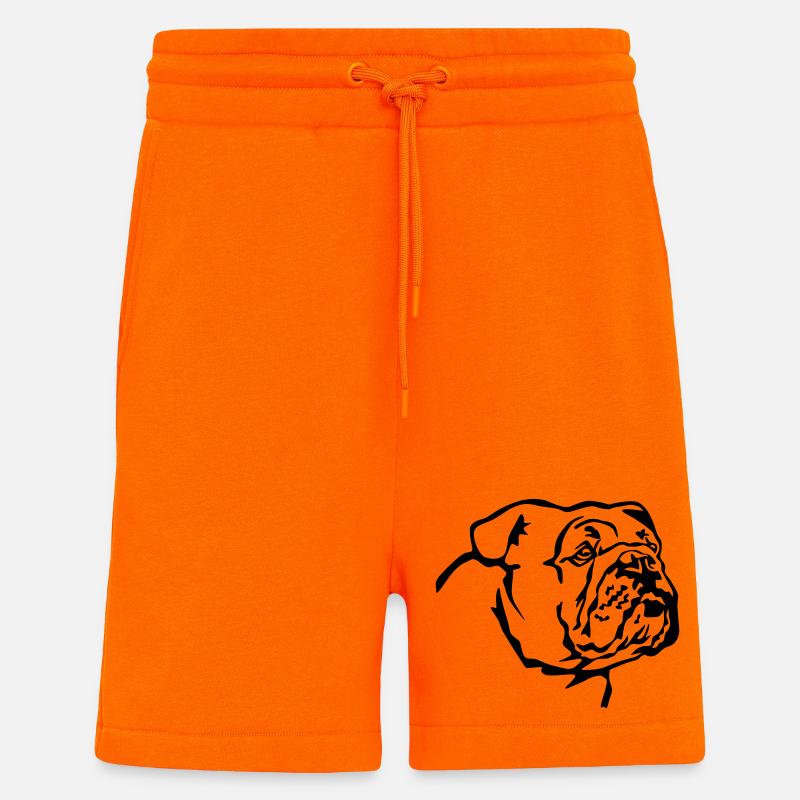Englische Bulldogge Kopf - Shorts - made by SPREAD - SUNSET ORANGE