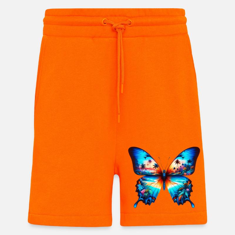 Papillon - Short bio décontracté fabriqué en UE - SUNSET ORANGE