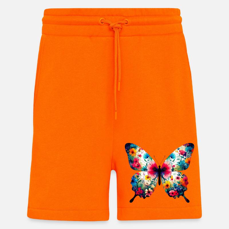 Papillon - Short bio décontracté fabriqué en UE - SUNSET ORANGE