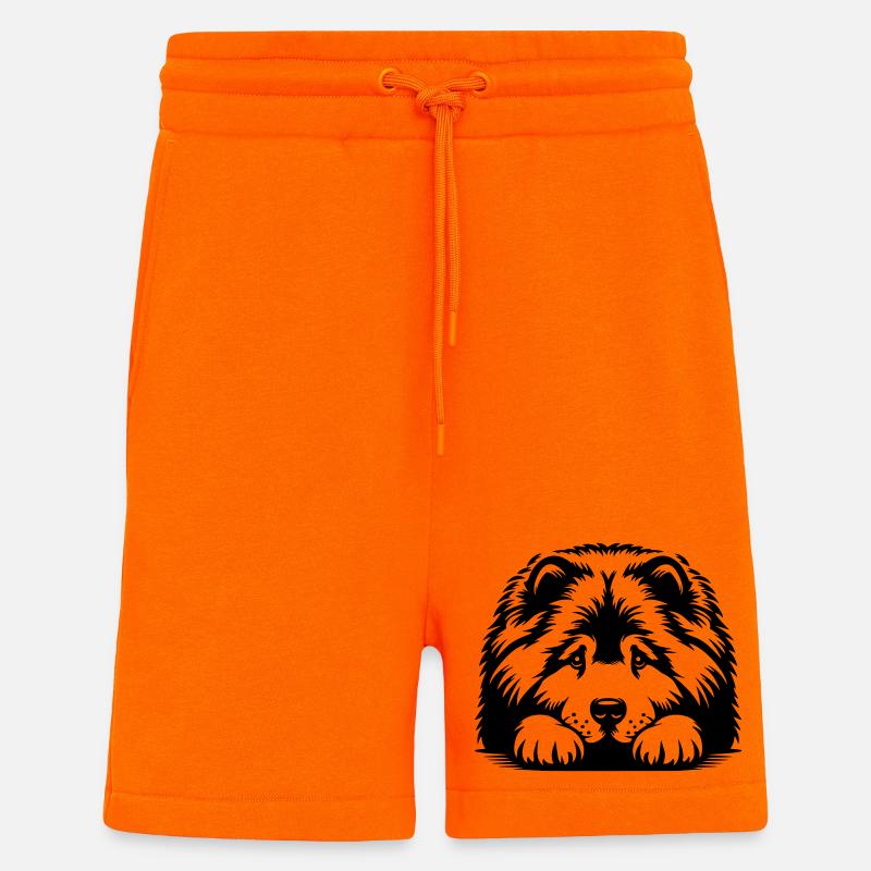 Chow Chow Head with Paws - Shorts - made by SPREAD - SUNSET ORANGE
