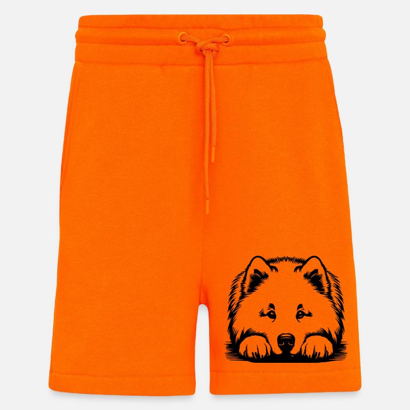 Samojede Kopf mit Pfoten - Shorts - made by SPREAD - SUNSET ORANGE