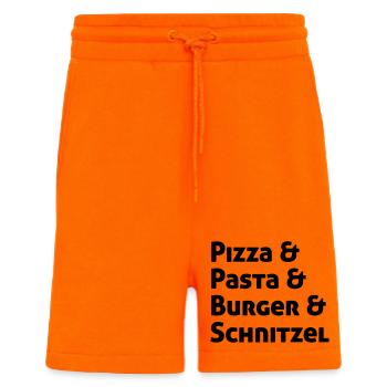 Pizza Pasta Burger und Schnitzel - Shorts - made by SPREAD - SUNSET ORANGE - Vorne