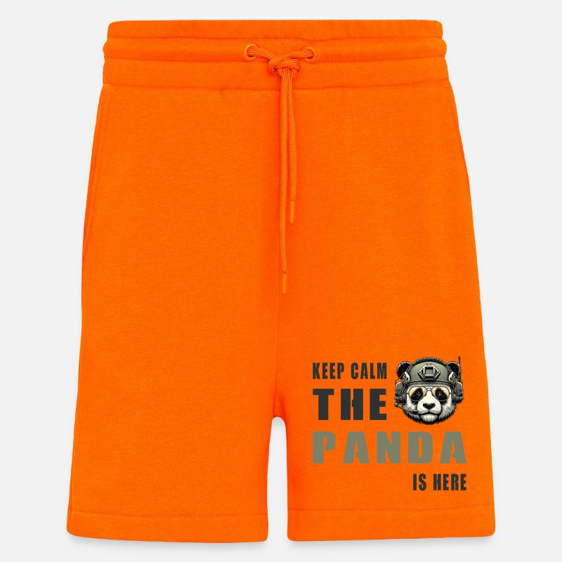 Panda tactique – Restez calme - Short bio décontracté fabriqué en UE - SUNSET ORANGE