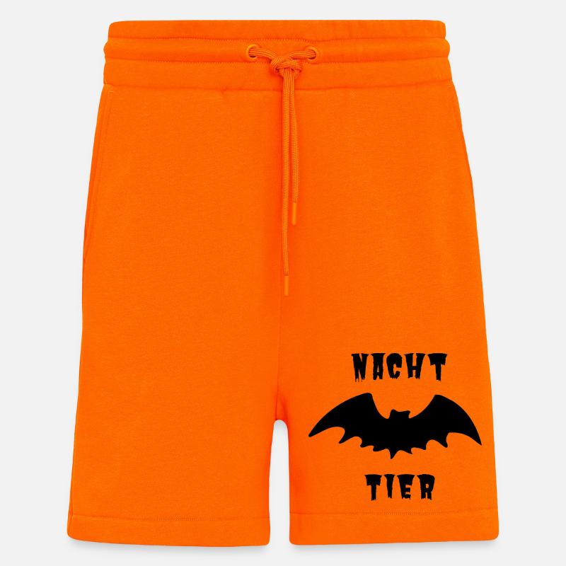 Nachttier_schwarz_1 - Short bio décontracté fabriqué en UE - SUNSET ORANGE