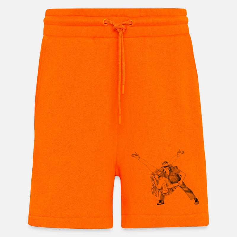 Roccia e rotelle - Pantaloncini ecologici casual Made in UE - SUNSET ORANGE