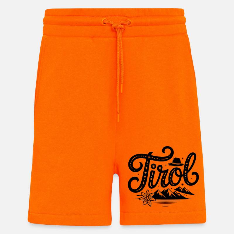 Tyrol - Conception de souvenirs - Short bio décontracté fabriqué en UE - SUNSET ORANGE