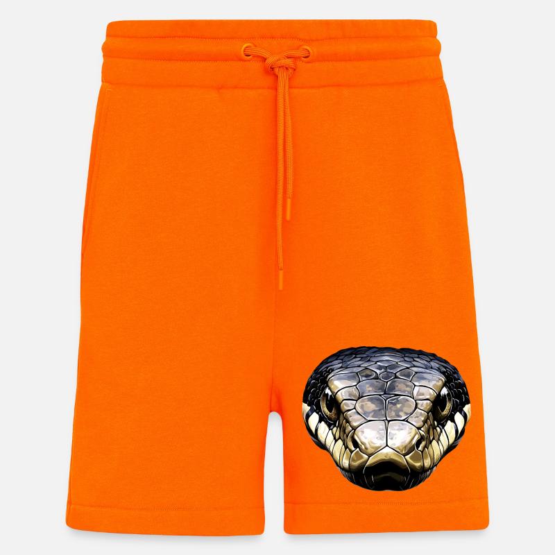 Schlange Python Kobra Klapperschlange Schlangen - Shorts - made by SPREAD - SUNSET ORANGE