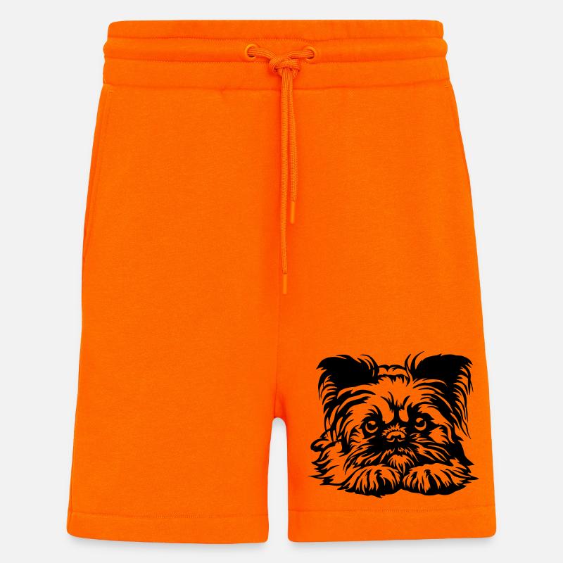 Brussels Griffon Head - Shorts - made by SPREAD - SUNSET ORANGE