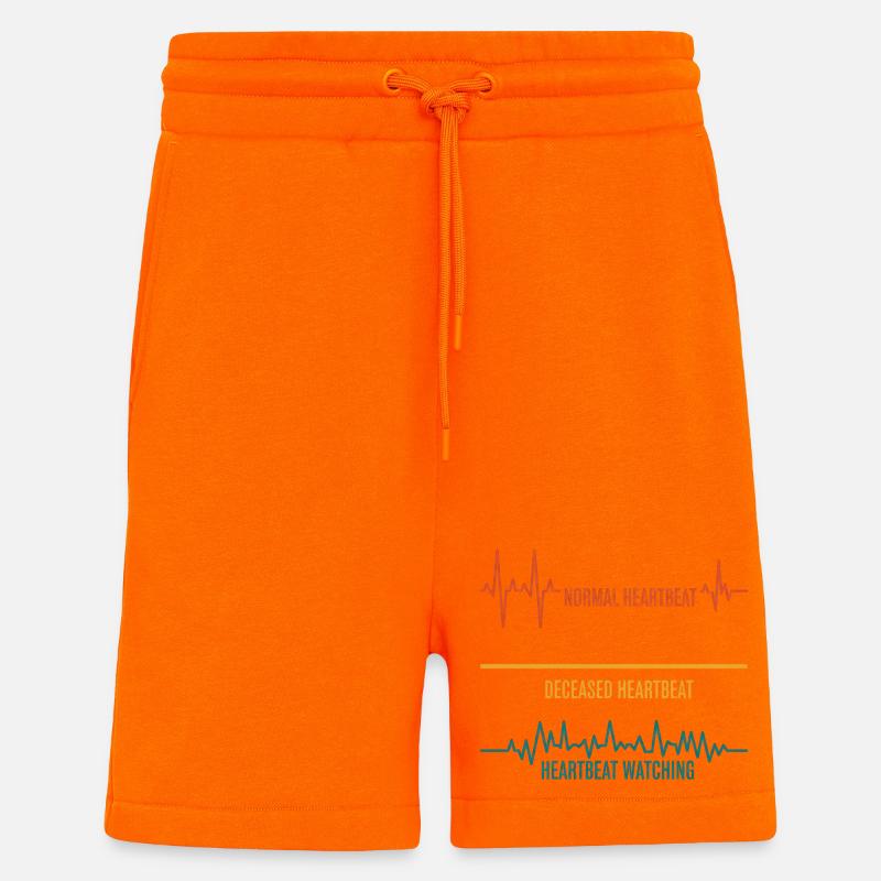 Variations du battement cardiaque Pression - Short bio décontracté fabriqué en UE - SUNSET ORANGE