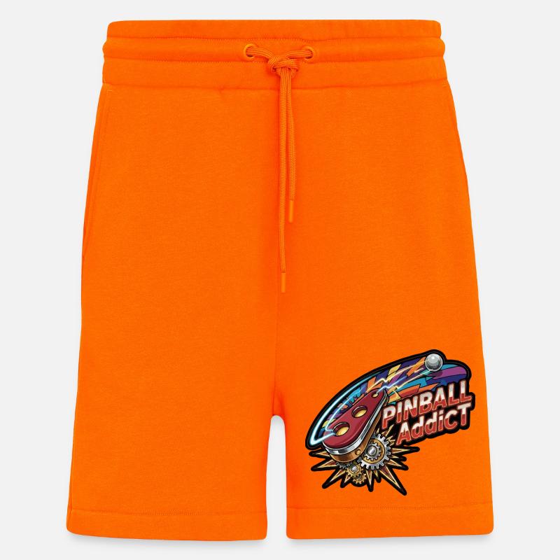 Néon Explosif de Pinball - Short bio décontracté fabriqué en UE - SUNSET ORANGE