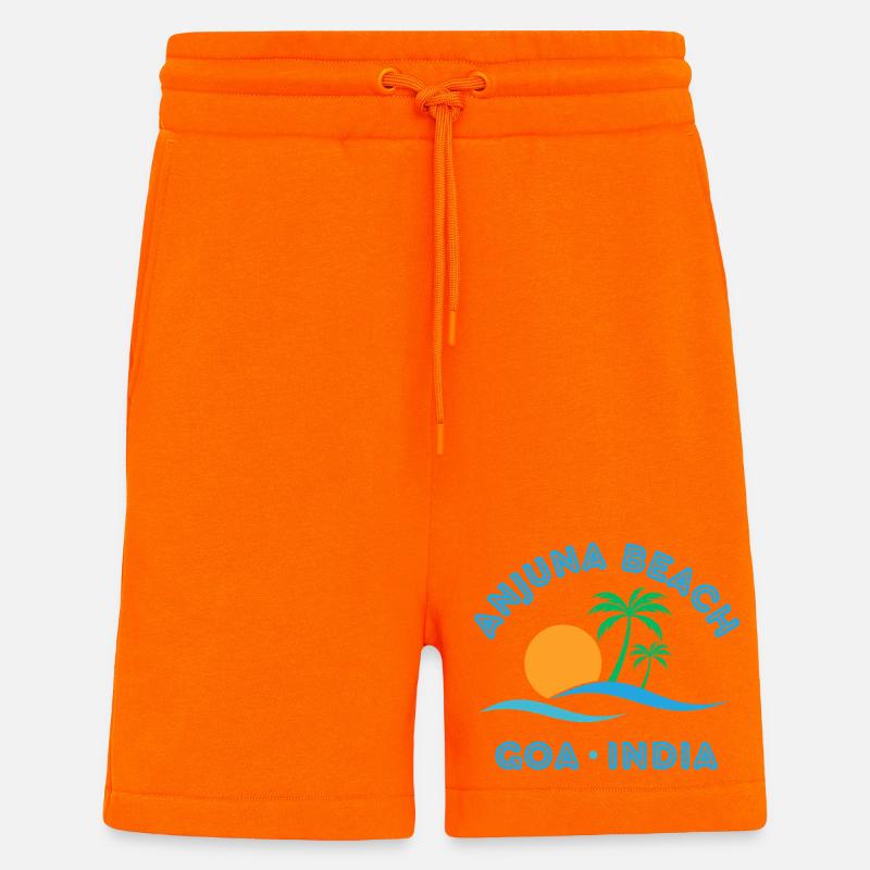 Plage d’Anjuna Goa Coucher de soleil - Short bio décontracté fabriqué en UE - SUNSET ORANGE