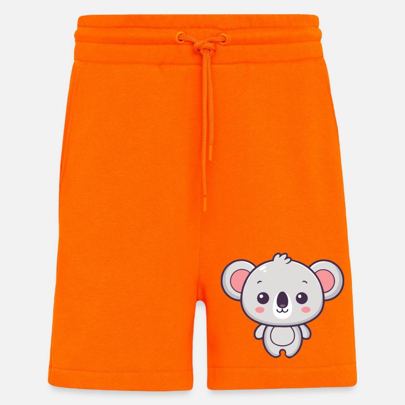 Koala Doux Pastel Dessin - Short bio décontracté fabriqué en UE - SUNSET ORANGE