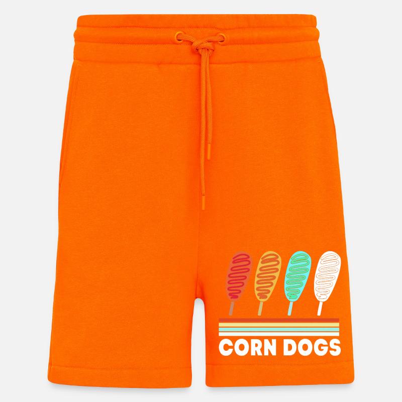 Chien de maïs - Short bio décontracté fabriqué en UE - SUNSET ORANGE