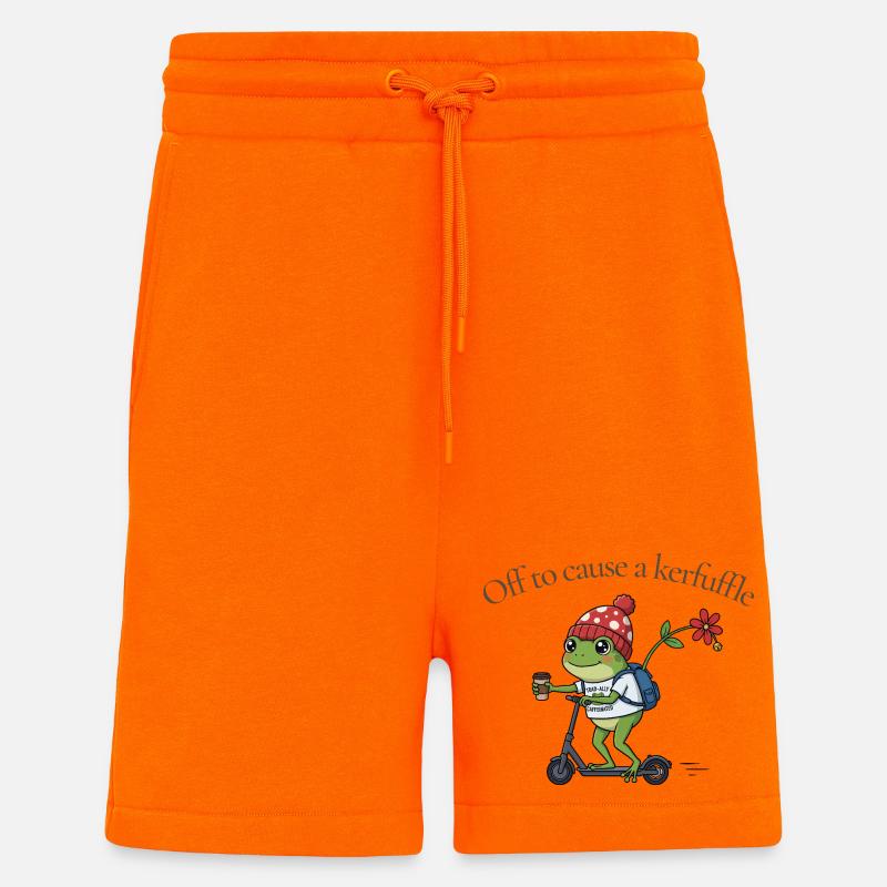 Frosch auf Roller: Kerfuffle - Shorts - made by SPREAD - SUNSET ORANGE