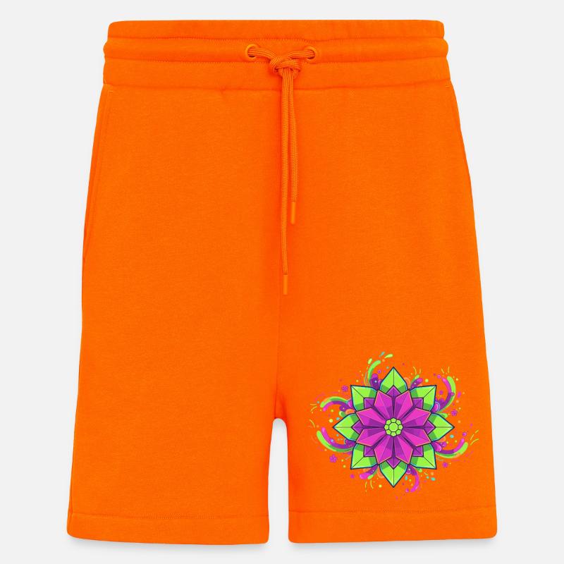 Farbenfrohe Mandala Blüte - Shorts - made by SPREAD - SUNSET ORANGE