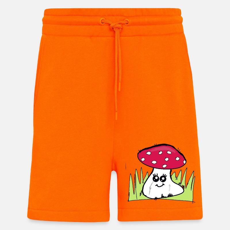 Champignon clin d’œil avec chapeau rouge - Short bio décontracté fabriqué en UE - SUNSET ORANGE
