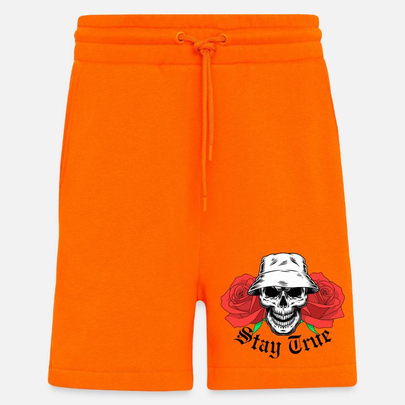 Stay True Skull - Shorts - made by SPREAD - SUNSET ORANGE