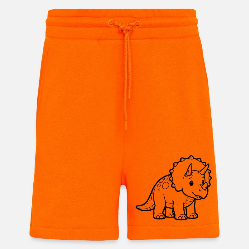 Bébé Tricératops - Short bio décontracté fabriqué en UE - SUNSET ORANGE