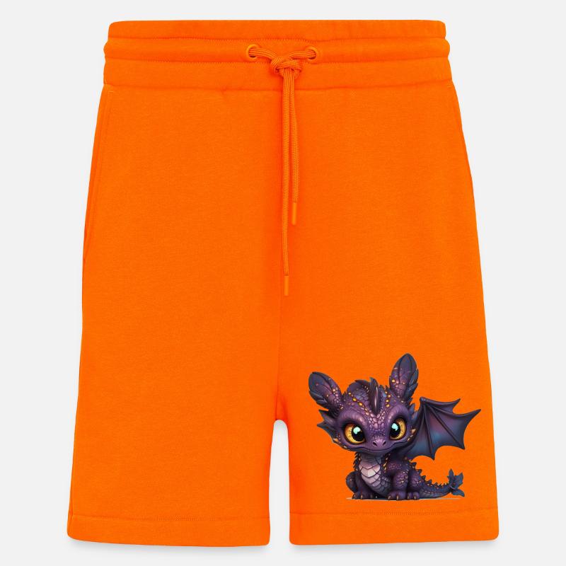 Bébé Dragon Violet - Short bio décontracté fabriqué en UE - SUNSET ORANGE