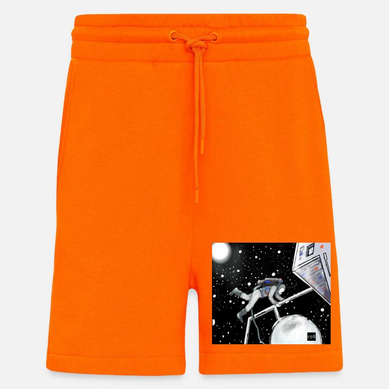 Explorateur spatial en orbite - Short bio décontracté fabriqué en UE - SUNSET ORANGE