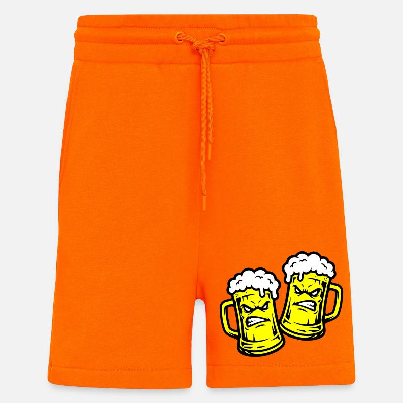 Verre de bière comique - Short bio décontracté fabriqué en UE - SUNSET ORANGE