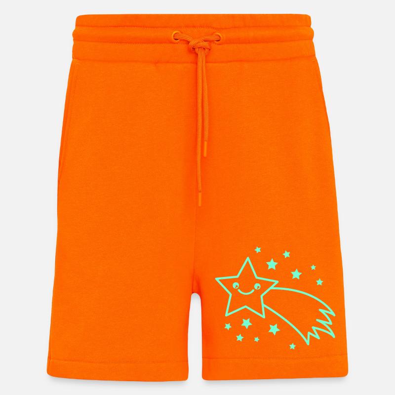 Smiling Star Comet - Shorts - made by SPREAD - SUNSET ORANGE
